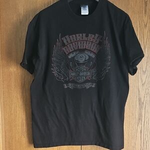 Harley-Davidson Black and Red Winged Logo Tee